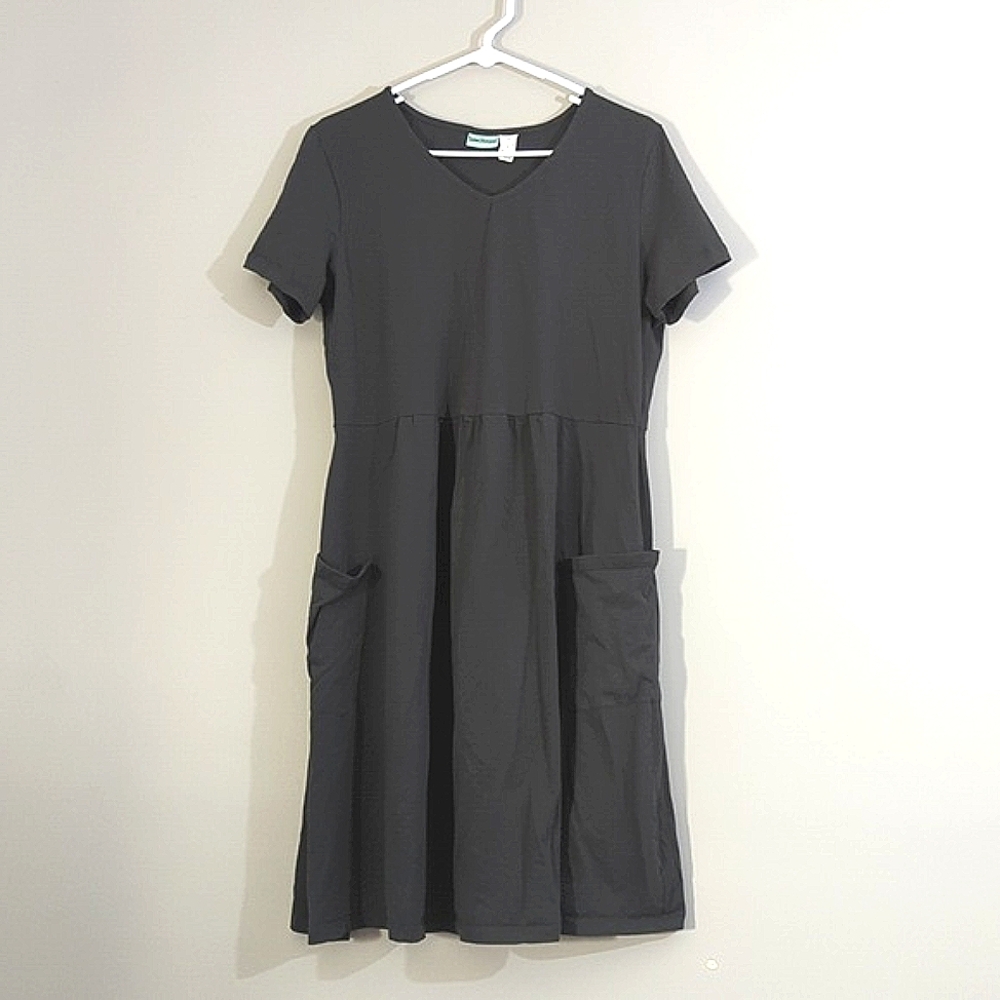 Charcoal Gray Dress With Pockets, Size Large